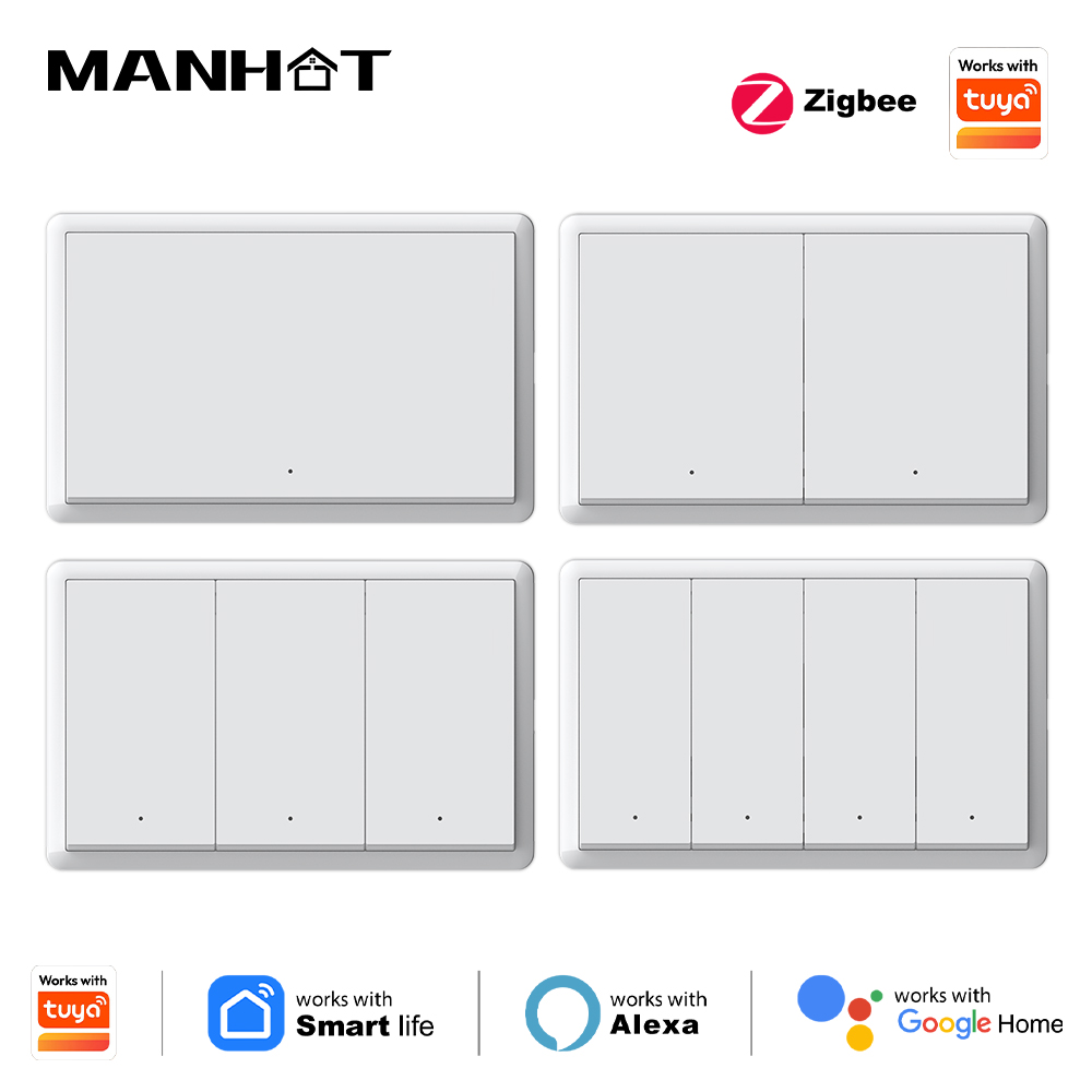 Tuya Smart Switch - Inteligentny przełącznik Zigbee Manhot, nie wymaga