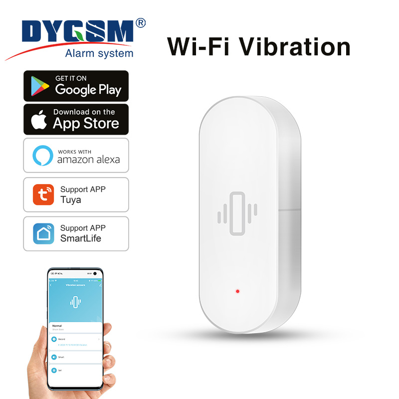 Smart Home Gadgets - Czujnik wibracji Tuya WiFi, czuła detekcja,