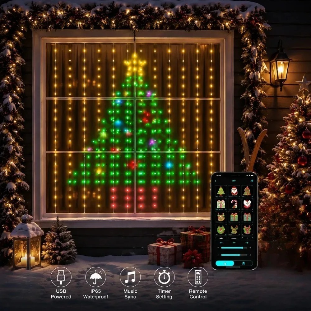 Smart Home Decor - Świetlna Kurtyna LED Pixel z Sterowaniem