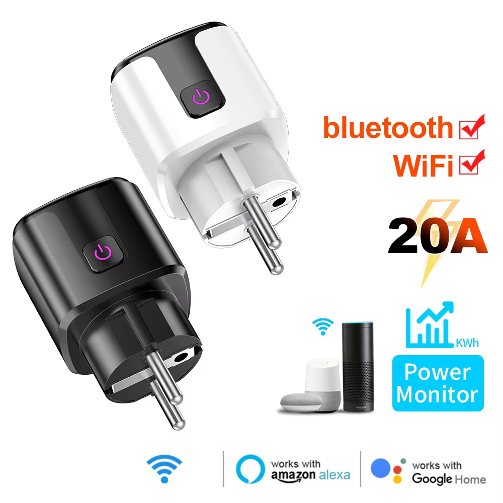 Smart Home Gadgets - Inteligentne gniazdko WiFi+Bluetooth 20A z wtyczką