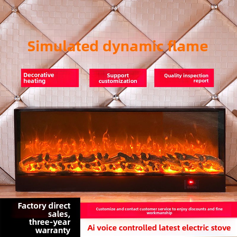 Smart Home Simulation - Elektryczny wkład kominkowy 2D, dekoracyjny, do