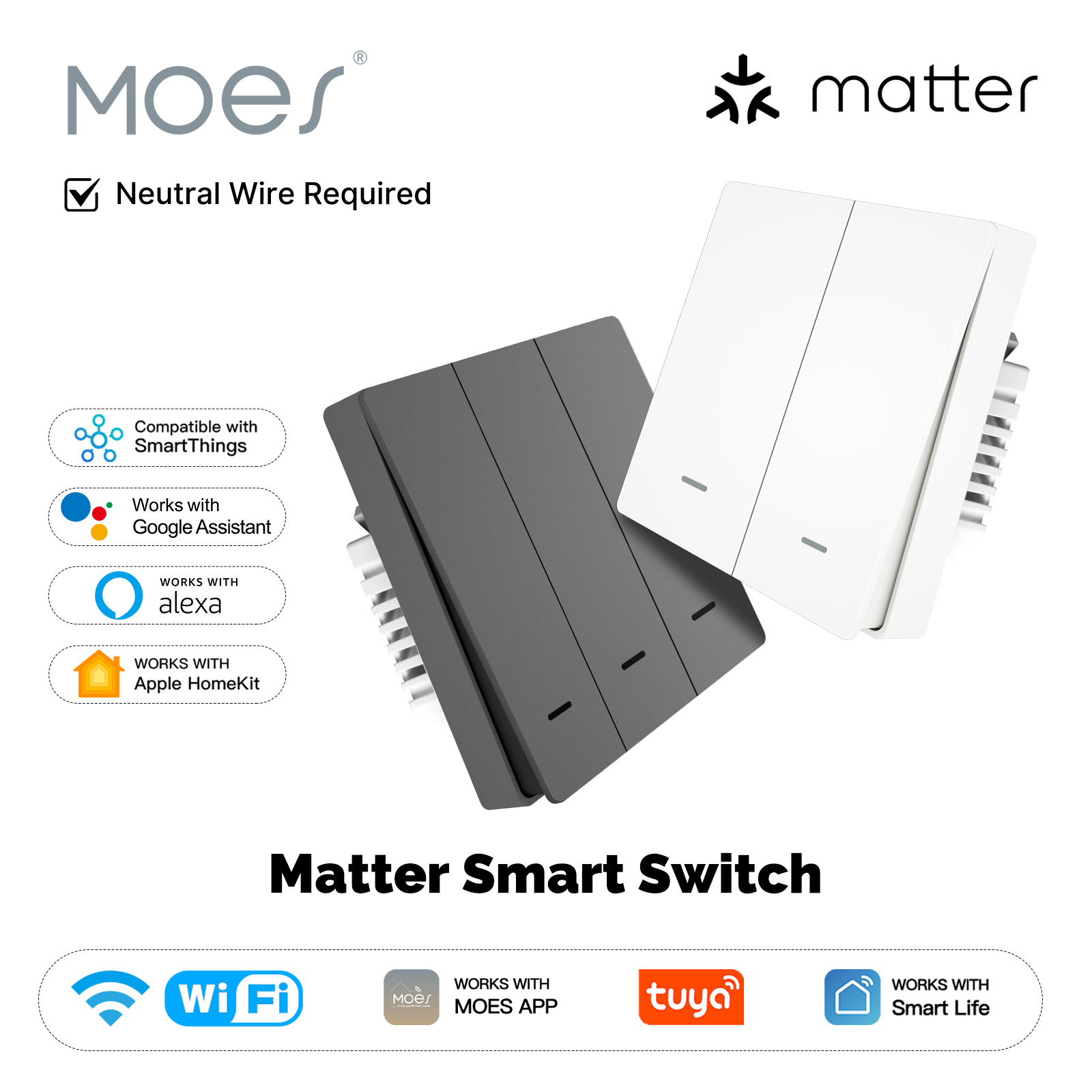 Smart Home Remote Control - MOES Matter Tuya WiFi inteligentny przełącznik