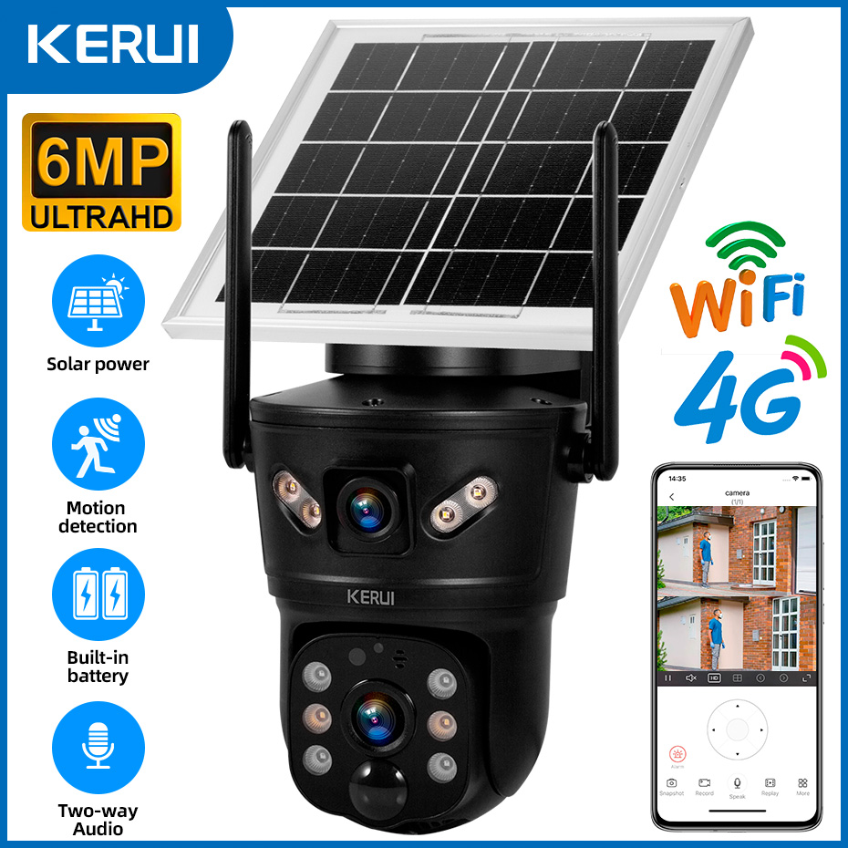 Smart Home Energy - KERUI Zewnętrzna kamera słoneczna 6MP 4G