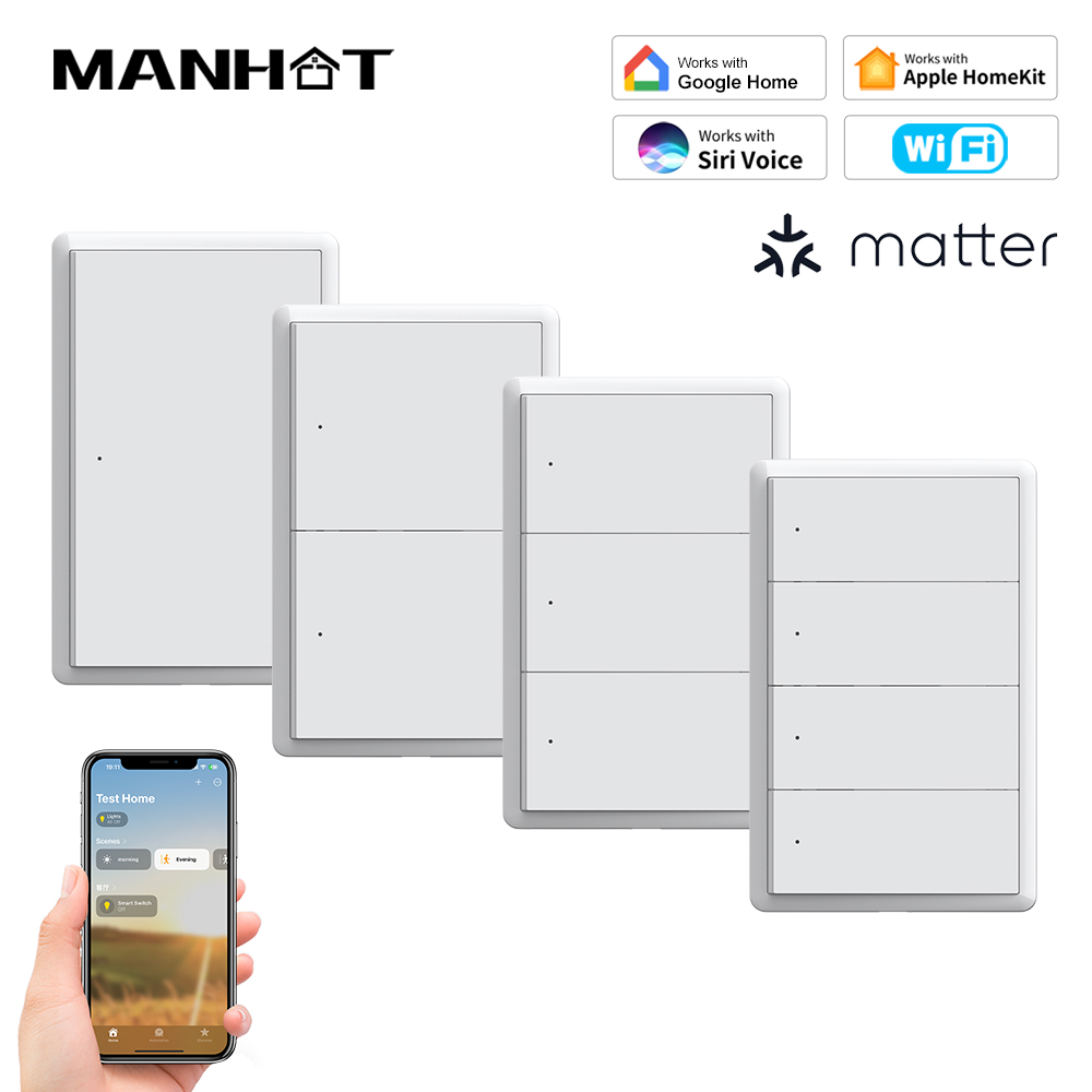 Tuya Smart Switch - Inteligentny przełącznik WiFi MANHOT Homekit, bez