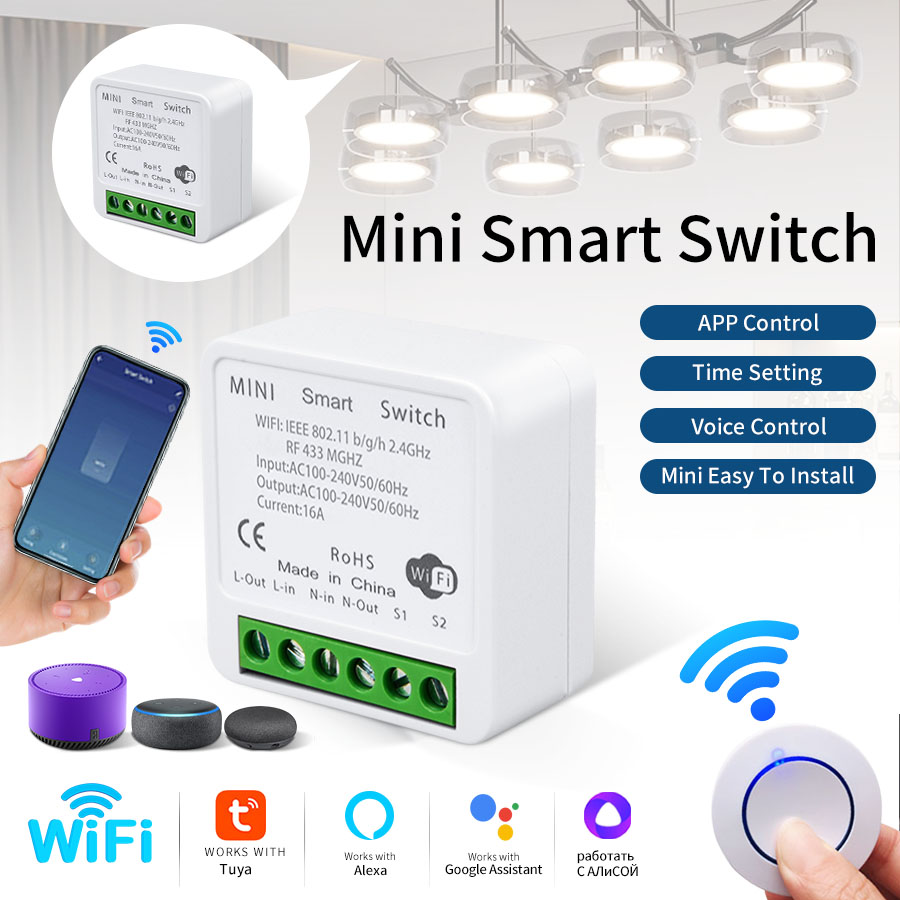 Tuya Smart Switch - Przełącznik inteligentny WiFi Tuya RF433Mhz 16A/20A,