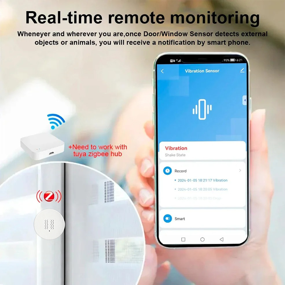 Inteligentny czujnik wibracji  – Smart Home Security System recenzja i cena