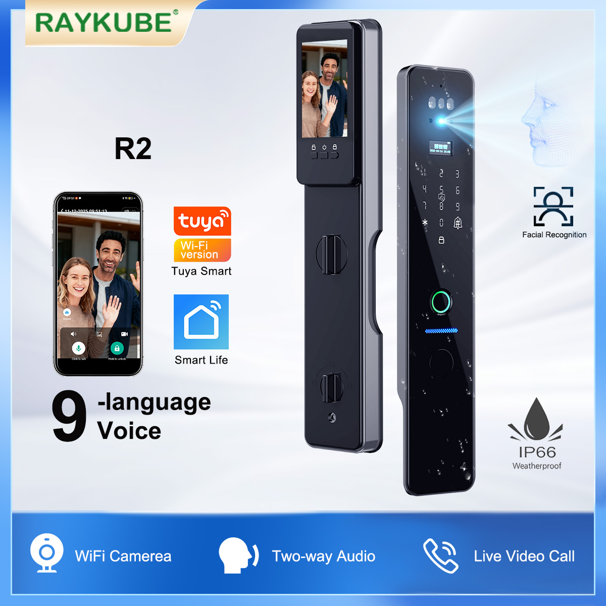 RAYKUBE R2 IP66 Wodoodporny Za – Wifi Doorbell Camera recenzja i cena
