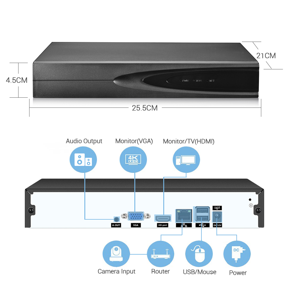 Rejestrator sieciowy 4K ONVIF  – Smart Home Security System recenzja i cena